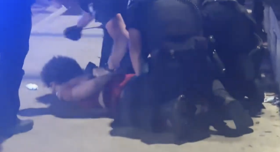 Published video still from the August 2, 2026 arrest of Myana Collins